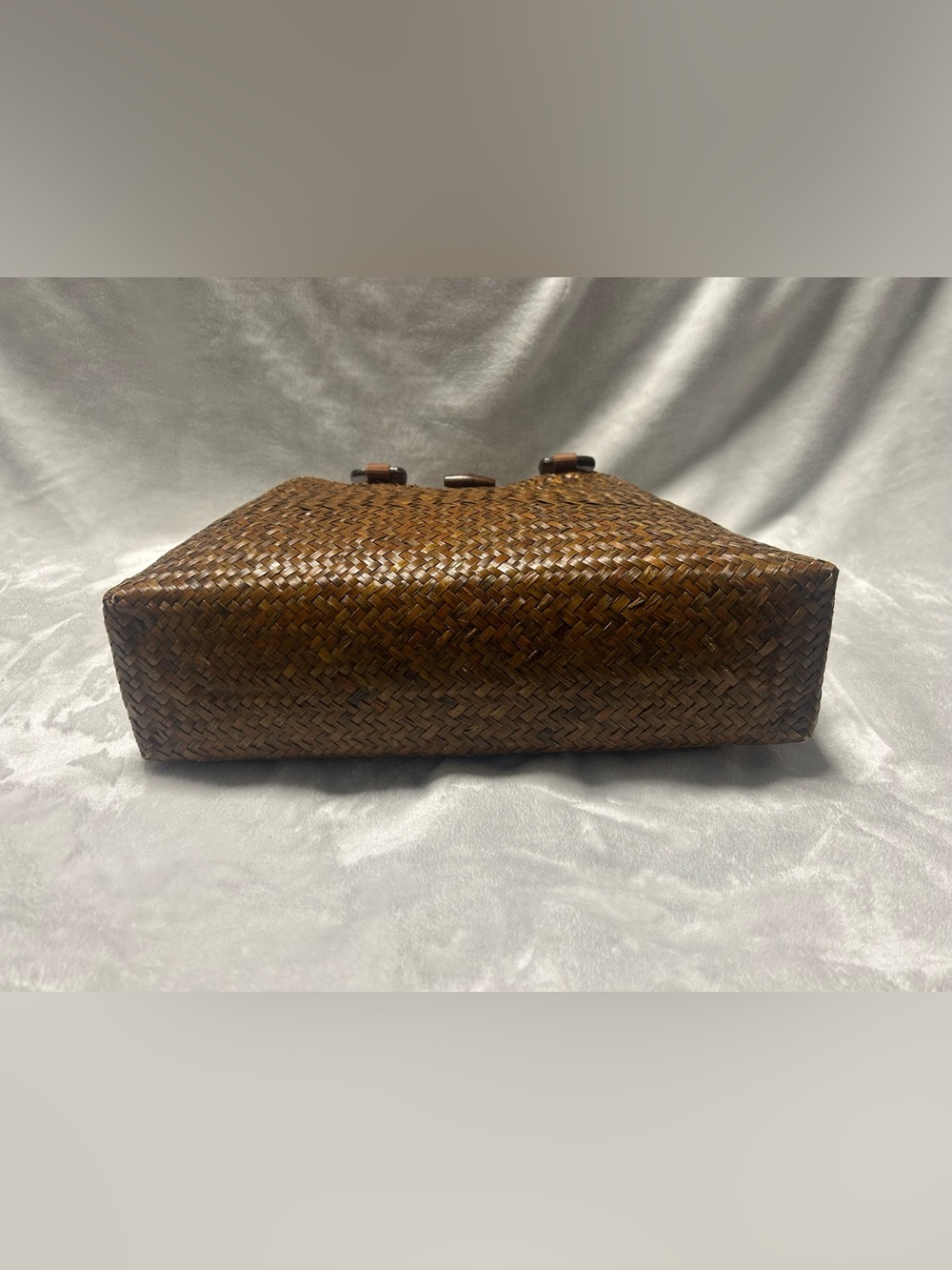 Vintage St. John's Bay brown woven handbag medium handle handbag purse - Picture 5 of 11